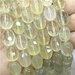 Natural Lemon Quartz Nugget Beads Faceted Freeform, approx 12-16mm