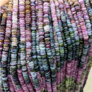 Natural Tourmaline Heishi Spacer Beads Multicolor, approx 6.5mm