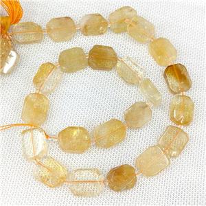 Natural Citrine Beads Rectangle Golden, approx 10-15mm