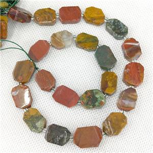 Natural Ocean Agate Beads Multicolor Rectangle, approx 10-15mm