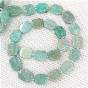 Natural Green Amazonite Beads Rectangle, approx 10-15mm