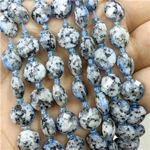 Marble Beads Faceted Coin, approx 10mm