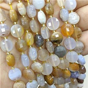 Natural Ocean Chalcedony Beads Multicolor Faceted Coin, approx 10mm