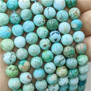 Natural Peru Turquoise Beads Green Smooth Round, approx 10mm