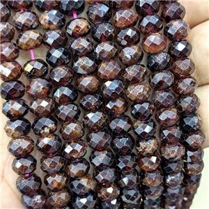 Natural Orange Garnet Beads Faceted Rondelle, approx 8mm