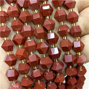 Natural Red Jasper Beads Cut Bicone, approx 8-10mm