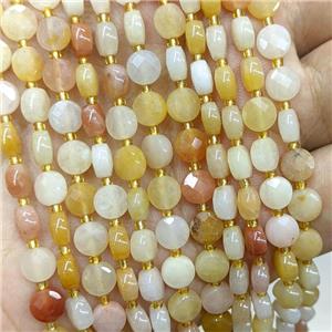 Natural Yellow Aventurine Beads Faceted Coin, approx 6mm