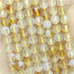 Natural Yellow Citrine Beads Prism, approx 4mm