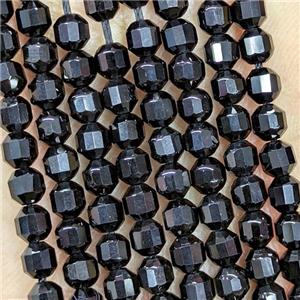 Natural Black Onyx Agate Prism Beads, approx 4mm