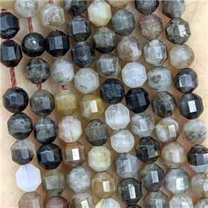 Natural Chinese Tourmaline Beads Energy Prism Multicolor, approx 4mm