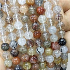 Natural Rutilated Quartz Beads Mixed Smooth Round, approx 10mm