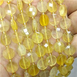 Natural Lemon Quartz Beads Yellow Faceted Coin, approx 10mm