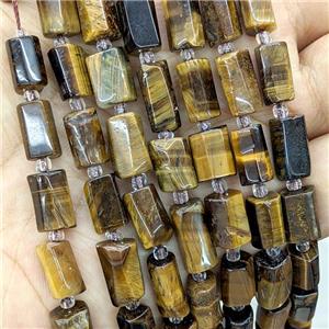 Natural Tiger Eye Stone Tube Beads, approx 7-14mm