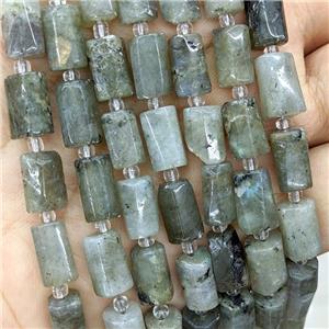 Natural Labradorite Tube Beads, approx 7-14mm