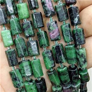 Natural Zoisite Tube Beads Green, approx 7-14mm