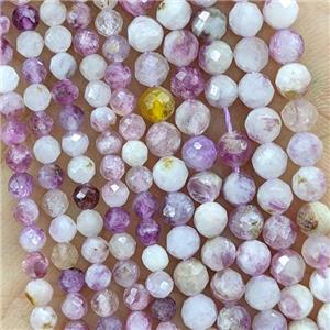 Natural Brazilian Lepidolite Beads Purple Faceted Round, approx 3mm