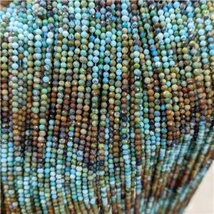 Natural Chinese Turquoise Beads Multicolor Tiny Faceted Round, approx 2mm