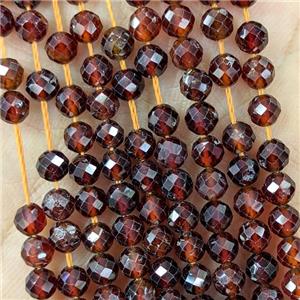 Natural Garnet Beads Darkorange Faceted Round, approx 2.5mm