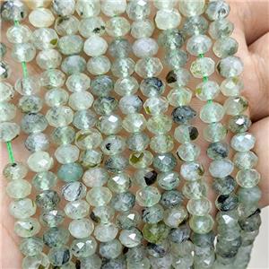 Natural Green Prehnite Beads Faceted Rondelle, approx 6mm