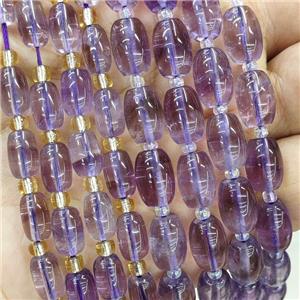 Natural Purple Amethyst Barrel Beads, approx 8-12mm