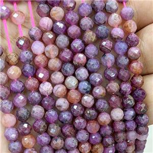 Natural Ruby Beads Pink Faceted Round, approx 5.5mm