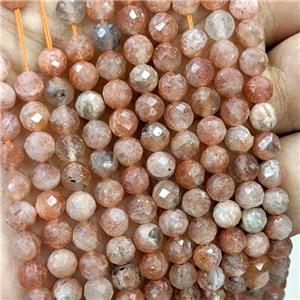 Natural Golden Spot Sunstone Beads Orange B-Grade, approx 6mm