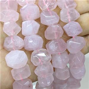 Natural Pink Rose Quartz Nugget Beads Freeform, approx 13-18mm