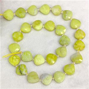 Lemon Jade Beads Olive Faceted Teardrop, approx 12mm