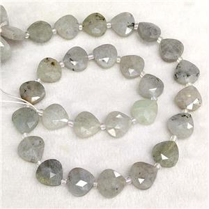 Natural Labradorite Beads Gray Faceted Teardrop, approx 12mm