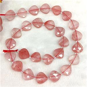 Synthetic Red Quartz Beads Faceted Teardrop, approx 12mm