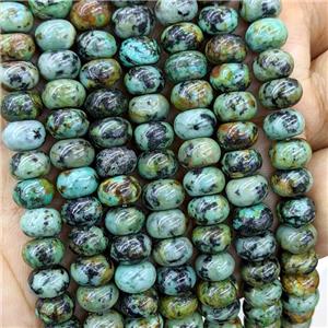 Natural African Turquoise Beads Green Smooth Rondelle, approx 5x8mm