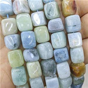 Natural Aquamarine Cube Beads Multicolor, approx 10-14mm