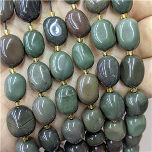 Natural Chinese Alashan Agate Beads Nugget Darkgreen Freeform, approx 10-15mm