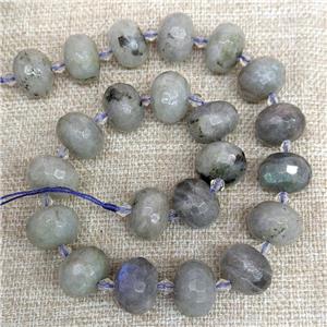 Natural Labradorite Beads Faceted Rondelle, approx 13-18mm