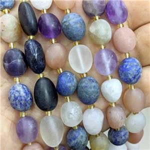 Natural Gemstone Beads Freeform Matte Mixed, approx 10-14mm