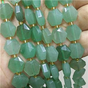 Natural Green Aventurine Hexagon Beads, approx 12mm