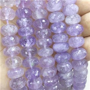 Natural Amethyst Beads Purple Faceted Rondelle, approx 14mm