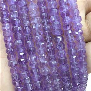 Natural Amethyst Beads Purple Faceted Rondelle, approx 6mm