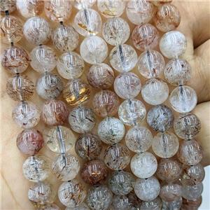 Natural Black Golden Supper7 Quartz Beads Smooth Round, approx 8mm dia