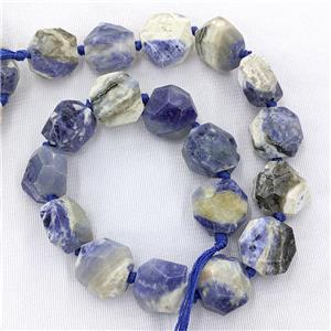 Natural Blue Sodalite Beads Faceted Coin, approx 18mm