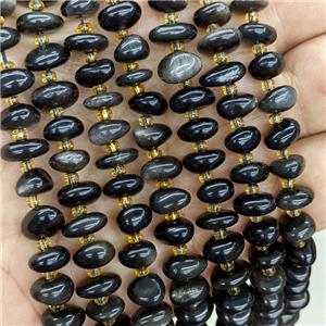 Natural Silver Obsidian Chips Beads Freeform, approx 9-12mm