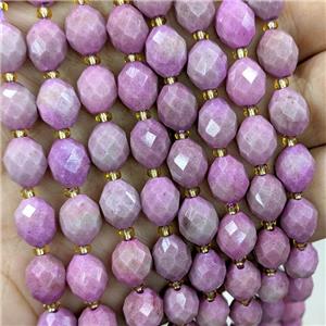 Natural Jade Beads Pink Dye Faceted Rice, approx 8-10mm