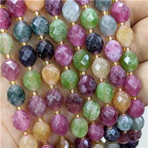 Natural Jade Beads Dye Faceted Rice Mixed Color, approx 8-10mm