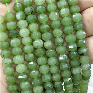 Natural Jade Beads Green Dye Faceted Pumpkin, approx 8mm