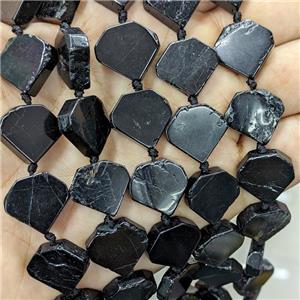 Natural Black Tourmaline Heart Beads, approx 16mm