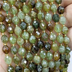 Natural Green Garnet Beads Faceted Rice, approx 6-8mm