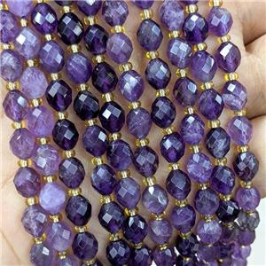 Natural Purple Amethyst Beads Faceted Rice, approx 6-8mm