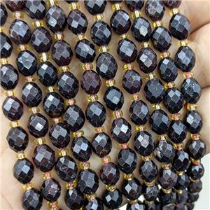 Natural Garnet Beads Faceted Rice, approx 6-8mm