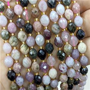 Natural Tourmaline Beads Faceted Rice Multicolor, approx 6-8mm