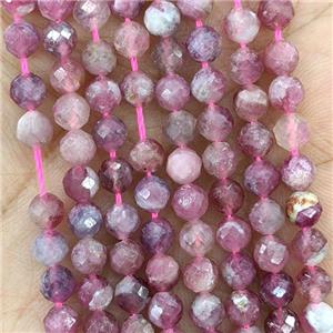 Natural Pink Tourmaline Beads Faceted Round B-Grade, approx 5mm